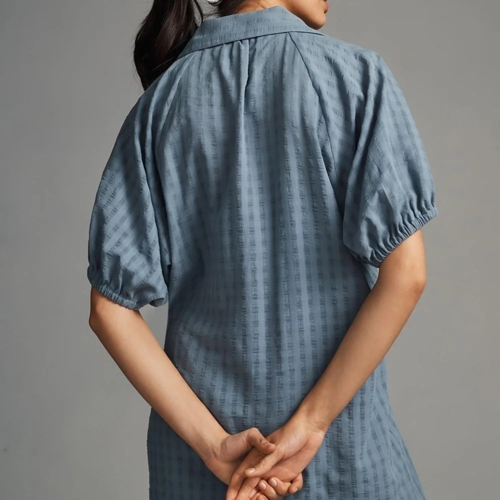 NWT By Anthropologie V-Neck Tiered-Sleeve Tunic Dress Medium - Picture 2 of 4